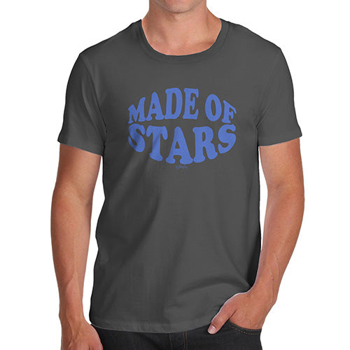 Novelty T Shirts For Dad Made Of Stars Men's T-Shirt Medium Dark Grey