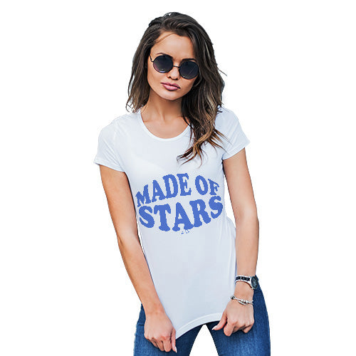 Funny T Shirts For Mom Made Of Stars Women's T-Shirt Small White