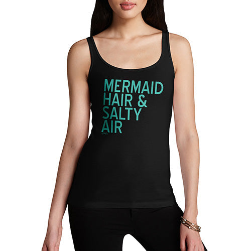 Novelty Tank Top Women Mermaid Hair & Salty Air Women's Tank Top Small Black