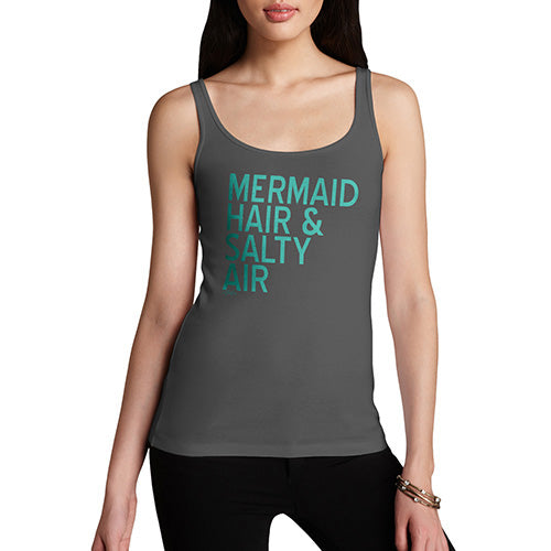 Funny Tank Top For Mom Mermaid Hair & Salty Air Women's Tank Top Medium Dark Grey