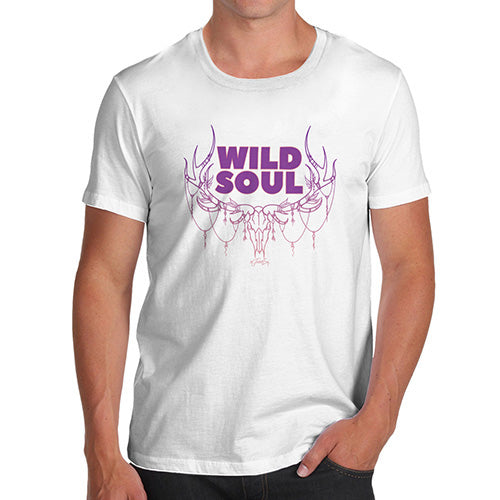 Funny T Shirts For Men Wild Soul Men's T-Shirt Large White