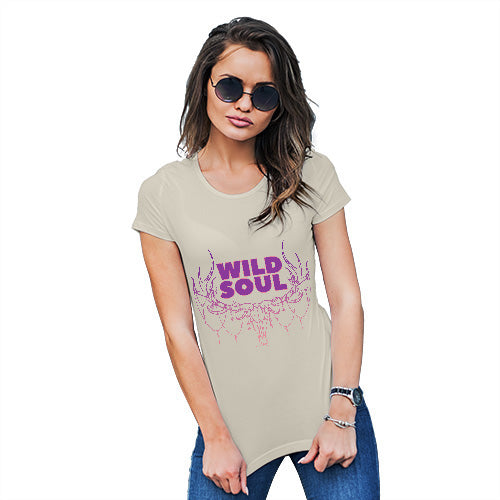 Womens Funny Sarcasm T Shirt Wild Soul Women's T-Shirt Large Natural