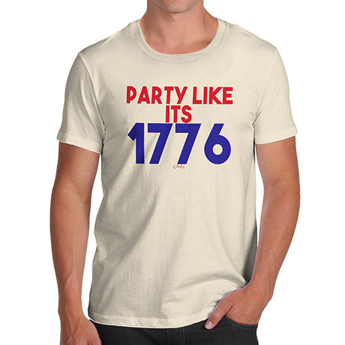 Funny Mens Tshirts Party Like It's 1776 Men's T-Shirt X-Large Natural