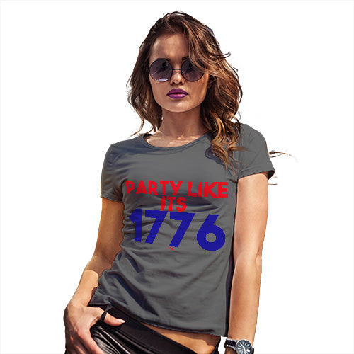Funny Tshirts For Women Party Like It's 1776 Women's T-Shirt X-Large Dark Grey