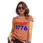 Womens Novelty T Shirt Christmas Party Like It's 1776 Women's T-Shirt X-Large Orange