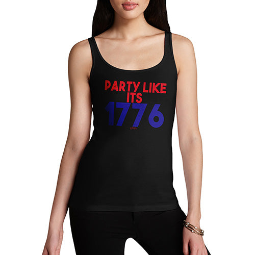 Womens Humor Novelty Graphic Funny Tank Top Party Like It's 1776 Women's Tank Top X-Large Black