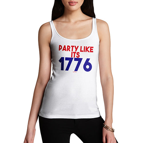 Novelty Tank Top Women Party Like It's 1776 Women's Tank Top X-Large White