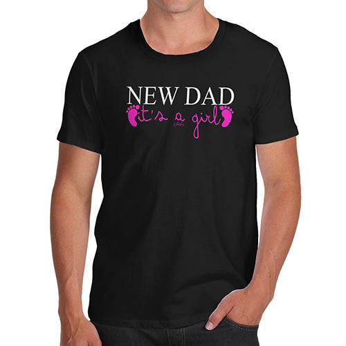 Funny Tee Shirts For Men New Dad Girl Men's T-Shirt X-Large Black