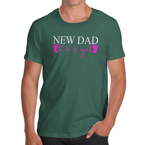 Mens Novelty T Shirt Christmas New Dad Girl Men's T-Shirt X-Large Bottle Green