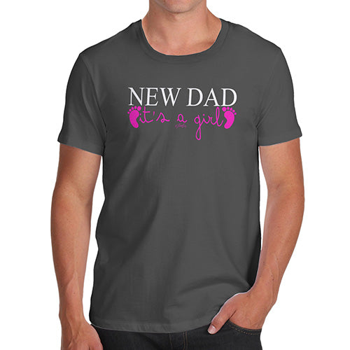 Funny T Shirts For Men New Dad Girl Men's T-Shirt X-Large Dark Grey