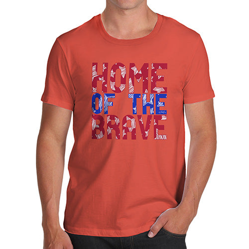 Funny Tshirts For Men Home Of The Brave Men's T-Shirt X-Large Orange