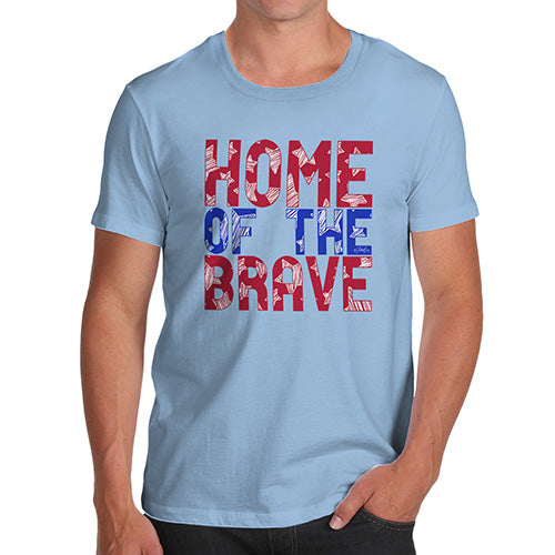 Funny Gifts For Men Home Of The Brave Men's T-Shirt X-Large Sky Blue