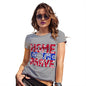 Womens Funny Tshirts Home Of The Brave Women's T-Shirt X-Large Light Grey