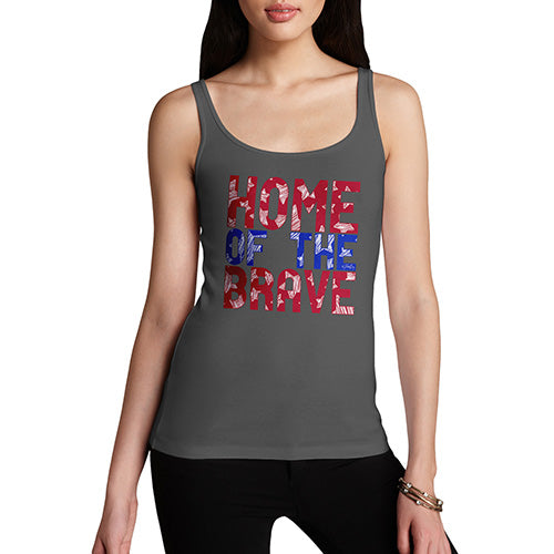 Womens Novelty Tank Top Home Of The Brave Women's Tank Top X-Large Dark Grey