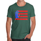 Mens Funny Sarcasm T Shirt Hand Print USA 4th July Flag Men's T-Shirt X-Large Bottle Green