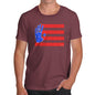 Mens Funny Sarcasm T Shirt Hand Print USA 4th July Flag Men's T-Shirt X-Large Burgundy