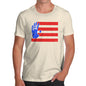 Funny Gifts For Men Hand Print USA 4th July Flag Men's T-Shirt X-Large Natural