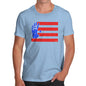 Funny T-Shirts For Men Sarcasm Hand Print USA 4th July Flag Men's T-Shirt X-Large Sky Blue