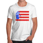 Mens Funny Sarcasm T Shirt Hand Print USA 4th July Flag Men's T-Shirt X-Large White