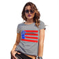 Funny Tshirts For Women Hand Print USA 4th July Flag Women's T-Shirt X-Large Light Grey