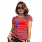 Womens Novelty T Shirt Christmas Hand Print USA 4th July Flag Women's T-Shirt X-Large Red