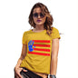 Womens Funny Tshirts Hand Print USA 4th July Flag Women's T-Shirt X-Large Yellow