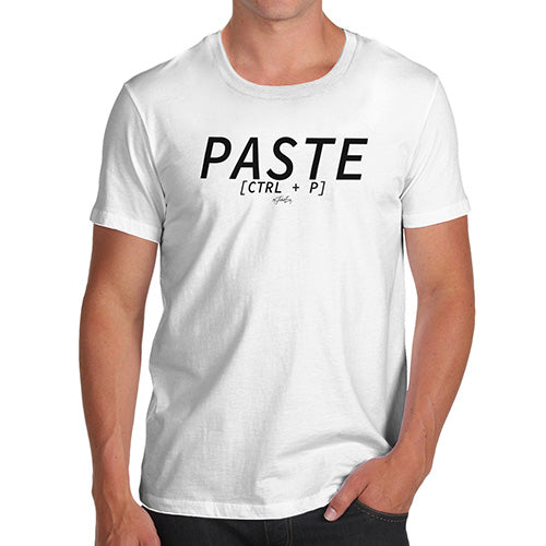 Funny T-Shirts For Guys Paste CTRL + P Men's T-Shirt Medium White