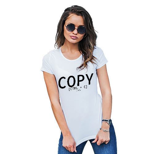 Womens Funny T Shirts Copy CTRL + C Women's T-Shirt Large White
