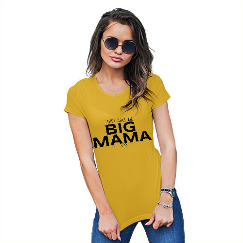 Womens Novelty T Shirt Christmas Big Mama Women's T-Shirt Large Yellow
