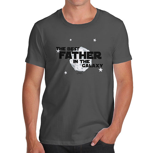 Funny Tee For Men Best Father In The Universe Men's T-Shirt Large Dark Grey