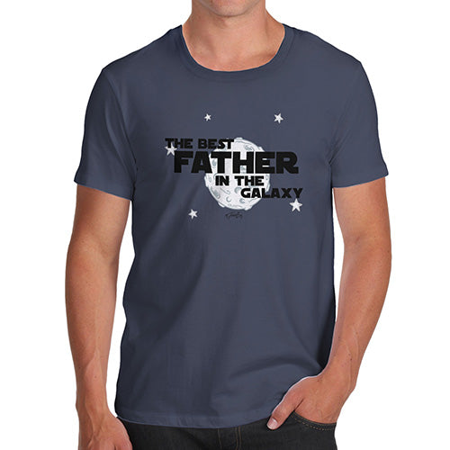 Mens Humor Novelty Graphic Sarcasm Funny T Shirt Best Father In The Universe Men's T-Shirt Large Navy