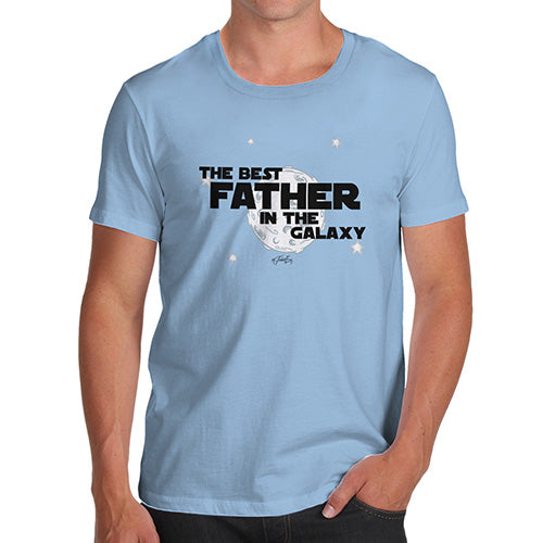 Funny T Shirts For Men Best Father In The Universe Men's T-Shirt Small Sky Blue