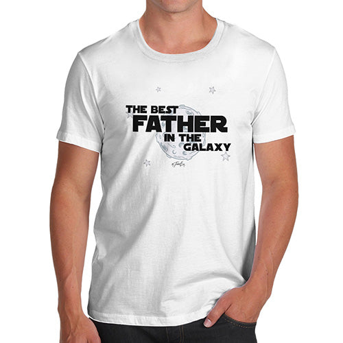 Funny Tee For Men Best Father In The Universe Men's T-Shirt Small White