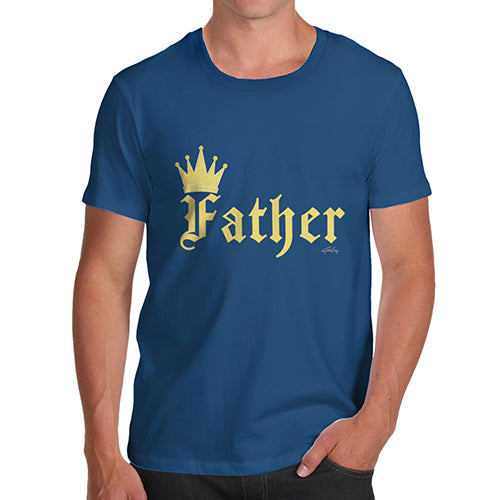 Funny Tee For Men King Father Men's T-Shirt X-Large Royal Blue