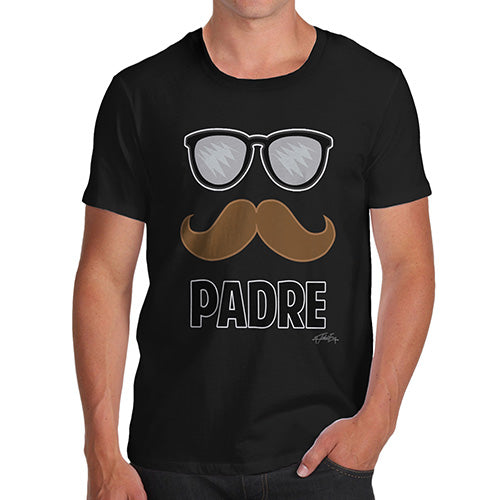 Funny T Shirts For Men Padre Moustache Men's T-Shirt X-Large Black