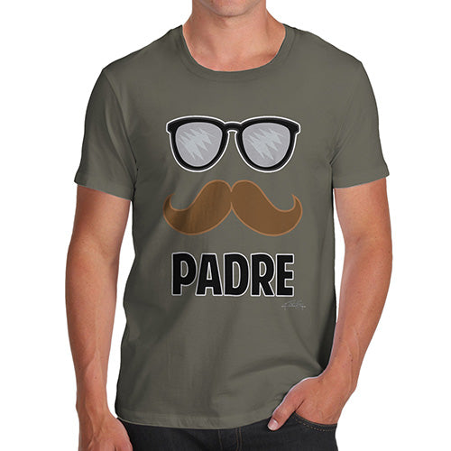 Funny Gifts For Men Padre Moustache Men's T-Shirt X-Large Khaki
