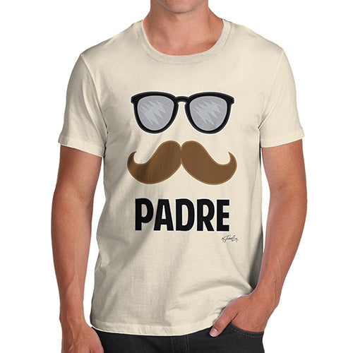 Funny Tee Shirts For Men Padre Moustache Men's T-Shirt X-Large Natural