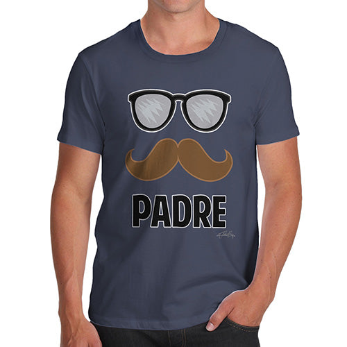 Funny Tshirts For Men Padre Moustache Men's T-Shirt X-Large Navy