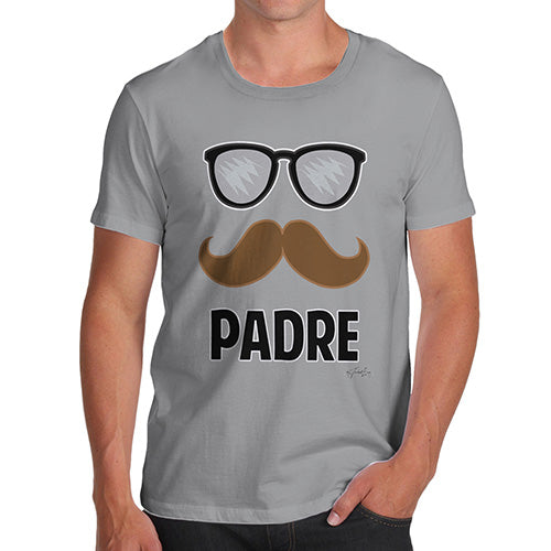 Mens Funny Sarcasm T Shirt Padre Moustache Men's T-Shirt X-Large Light Grey