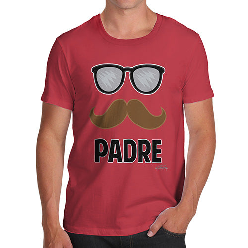Funny Tshirts For Men Padre Moustache Men's T-Shirt X-Large Red