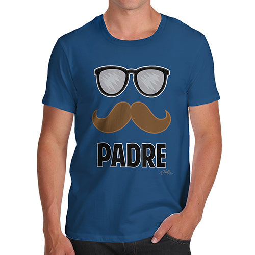 Funny T Shirts For Men Padre Moustache Men's T-Shirt X-Large Royal Blue