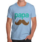 Funny Gifts For Men Papa Moustache Men's T-Shirt X-Large Sky Blue