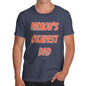 Mens Novelty T Shirt Christmas Nation's Okayest Dad Men's T-Shirt X-Large Navy