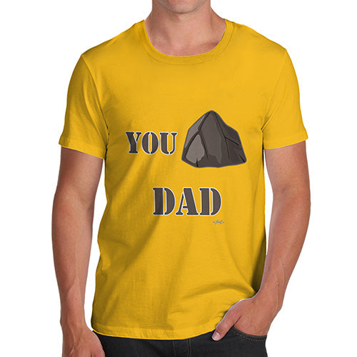 Funny Mens T Shirts You Rock Dad  Men's T-Shirt X-Large Yellow