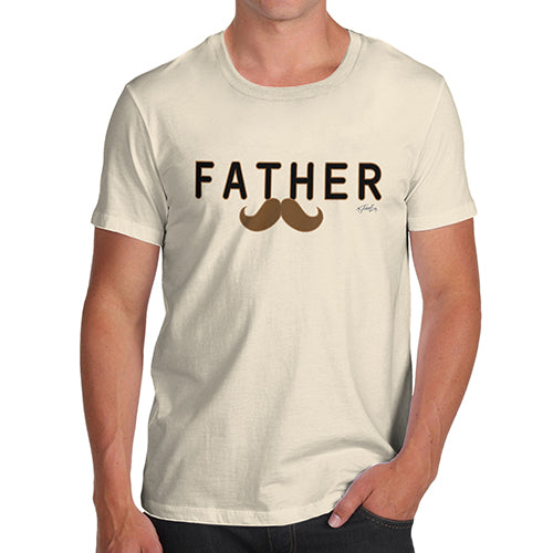 Mens Novelty T Shirt Christmas Father Moustache Men's T-Shirt X-Large Natural