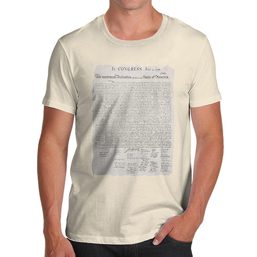 Novelty Tshirts Men The Declaration Of Independence Men's T-Shirt Medium Natural