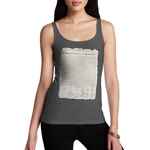 Funny Tank Top For Mom The Declaration Of Independence Women's Tank Top Large Dark Grey