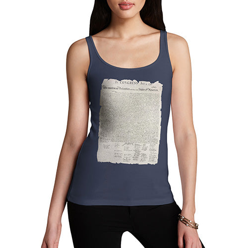 Funny Gifts For Women The Declaration Of Independence Women's Tank Top Small Navy
