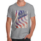 Novelty Tshirts Men Declaration Of Independence USA Flag Men's T-Shirt Large Light Grey