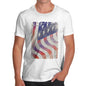 Novelty Tshirts Men Declaration Of Independence USA Flag Men's T-Shirt Medium White